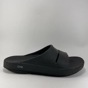 Oofos Ooahh Slide Sandals Womens Size 13 Mens Size 11 Black Comfort Recovery